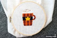 Cozy Autumn Pumpkin Spice Latte Cross Stitch Pattern