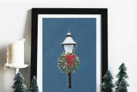 Festive Christmas Lamppost Cross Stitch Pattern