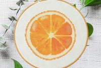Zesty Orange Slice Cross Stitch