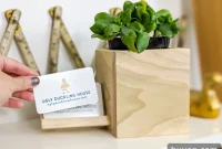 Craft Your Own Desk Plant and Card Display