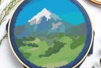 Scenic Mountain Cross Stitch