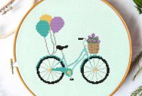 Whimsical Bike Ride: Free Balloons Cross Stitch