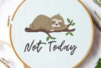My Mood Sloth Free Cross Stitch Pattern