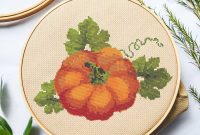 Rustic Pumpkin Vine Free Cross Stitch Design