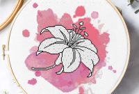 Free Watercolor Lily Cross Stitch Design