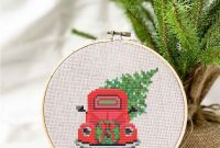 Vintage Christmas Truck Cross Stitch Pattern