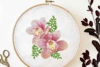 Elegant Orchid Cross Stitch Design