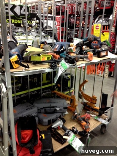 Home Depot Calls Go Find Out Why 3 Shelf of tools in Home Depot