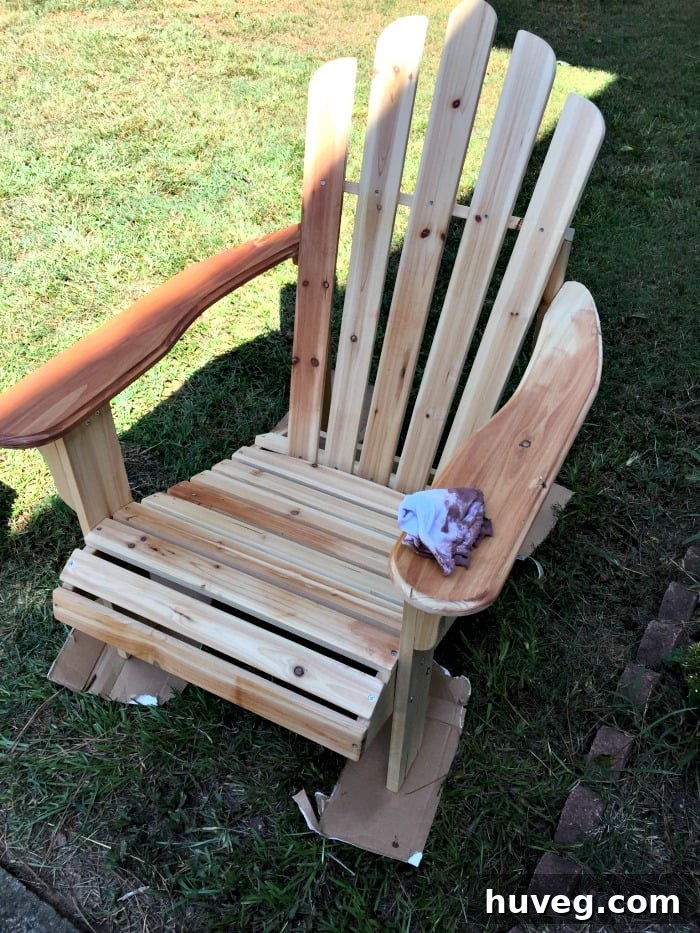 Staining Adirondack Chairs for a Backyard Refresh