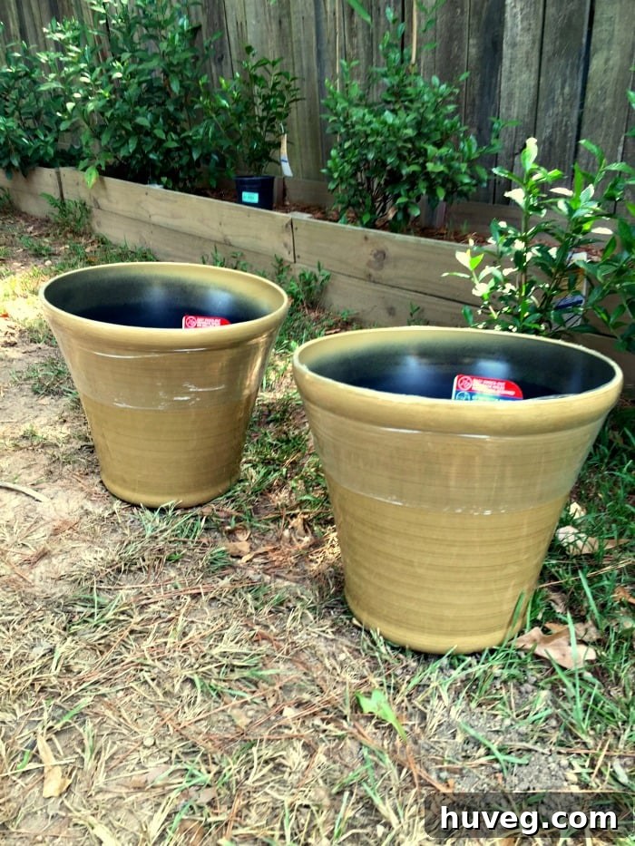 Clearance planters found at Lowe's