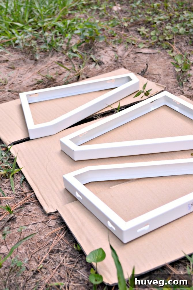 3-Unpainted Shelf Supports Before