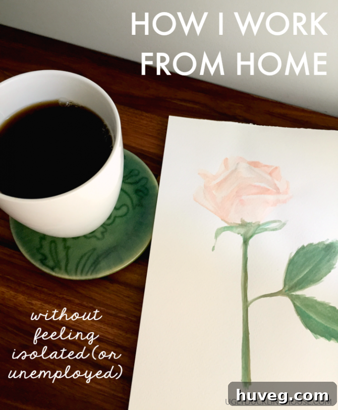 Freelancer working from home with laptop and coffee, illustrating remote work habits for a productive and balanced life.