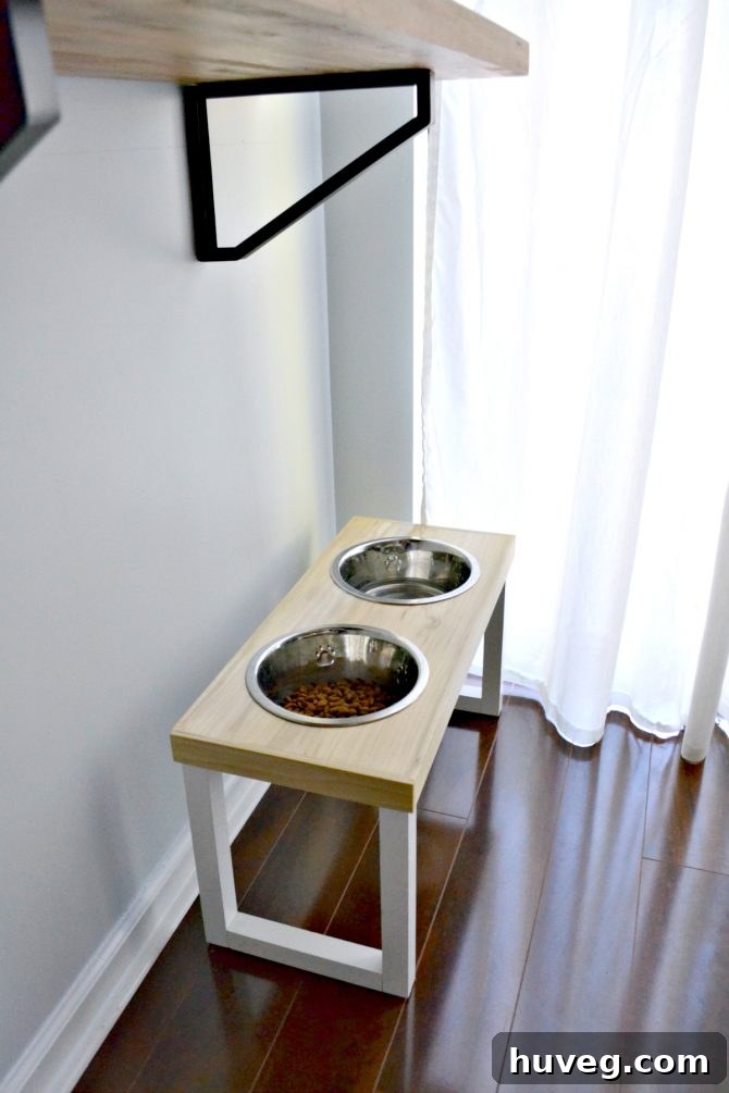 My no slip dog feeder looks great, all set up and ready for our pup to enjoy! 