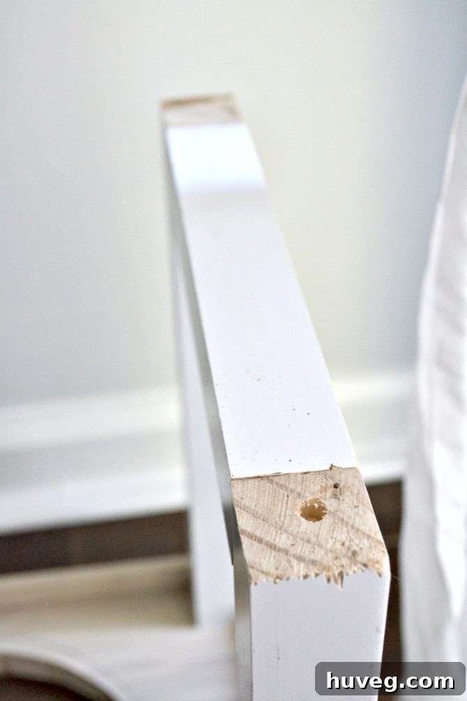 Adding a piece to the legs of your DIY dog feeder will add stability and give it a mid-century aesthetic.  