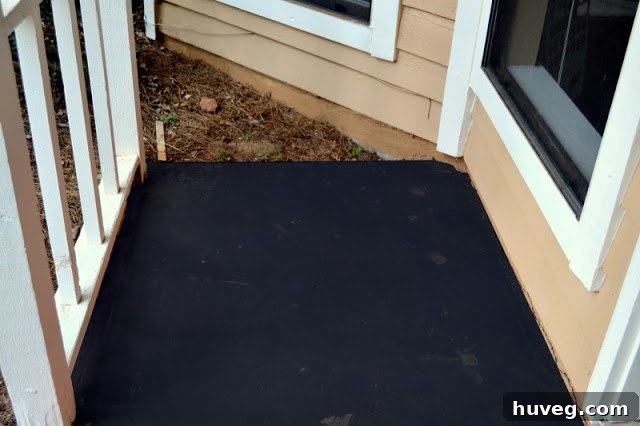 Another angle of the blue stoop rendering, showing it in context.