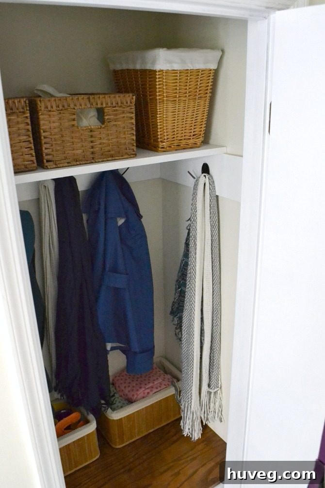 Entryway Closet Makeover After - Top Angle View