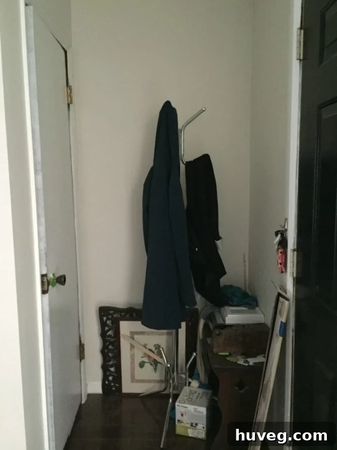 Overall Entryway Before Closet Makeover