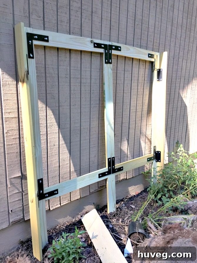 Robust Wooden Garden Screen Frame, Ready for Final Installation and Panels