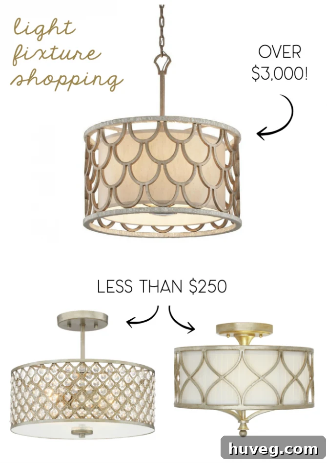 Price comparison for elegant bedroom light fixtures, including affordable alternatives.