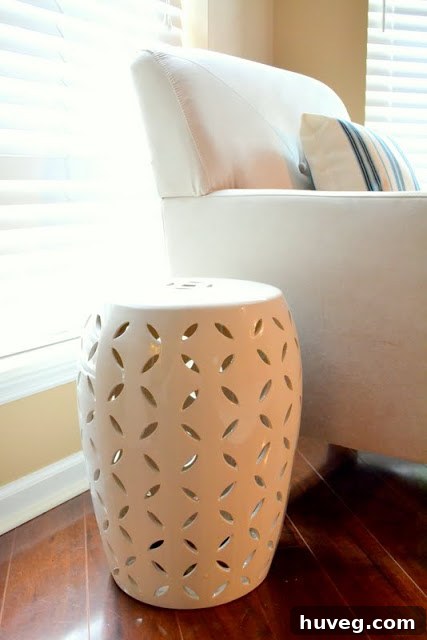 New garden stool in living room