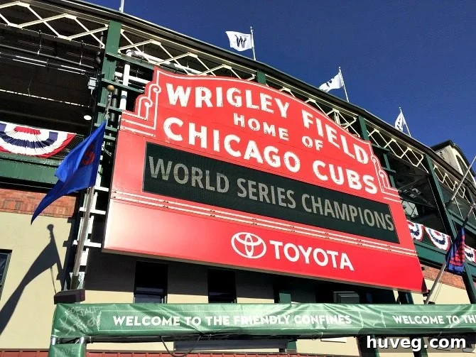 Celebratory banner for Chicago Cubs World Series Champions 2016