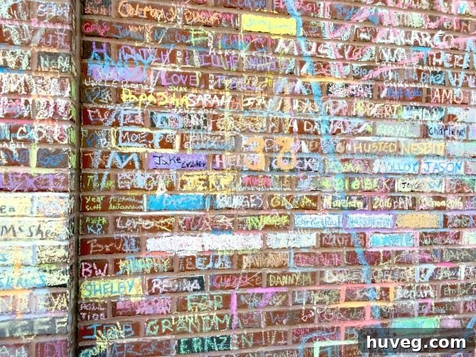 Chalk messages from fans on Wrigley Field walls