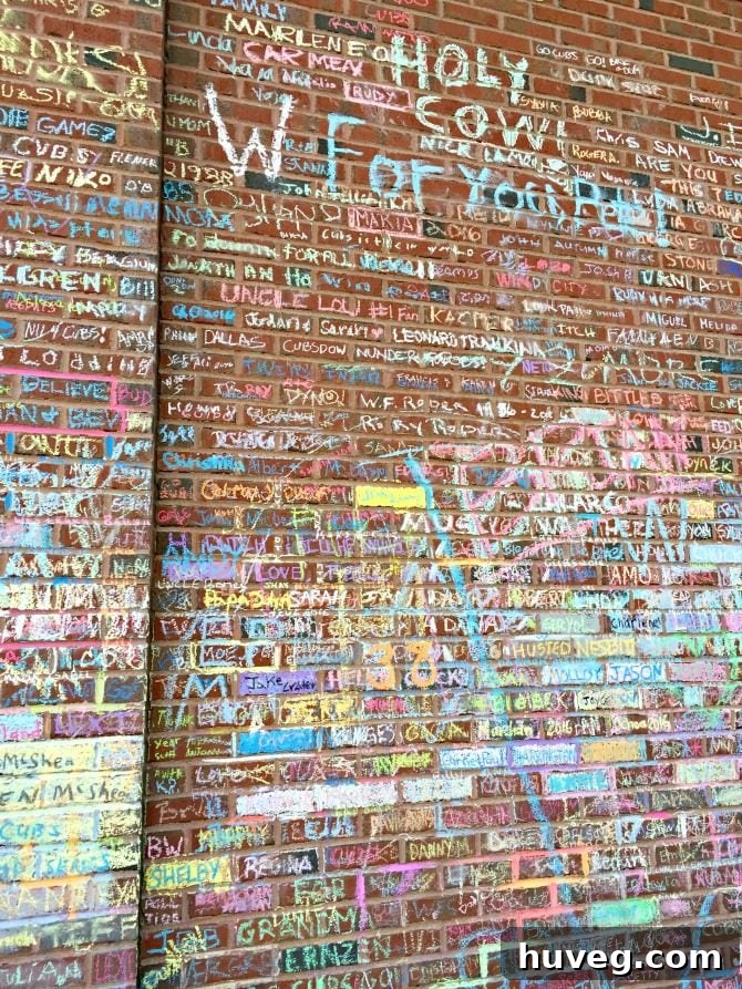 Wrigley Field chalk messages in memory of loved ones