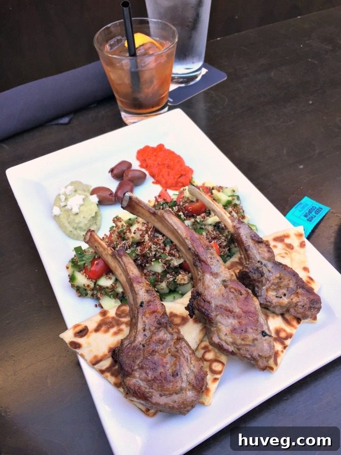Lamb chops and Old-Fashioned cocktails at Benchmark Chicago