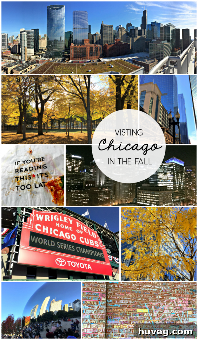 Woman enjoying a visit to Chicago in the fall