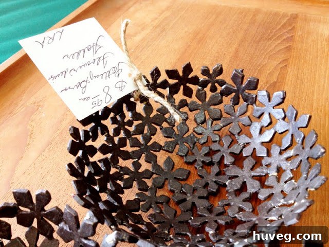 Decorative Pottery Barn metal flower dish, found at a thrift store