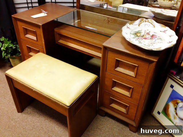 Stylish mid-century vanity with minimalist design
