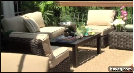 Vibrant outdoor area rug transforming a patio