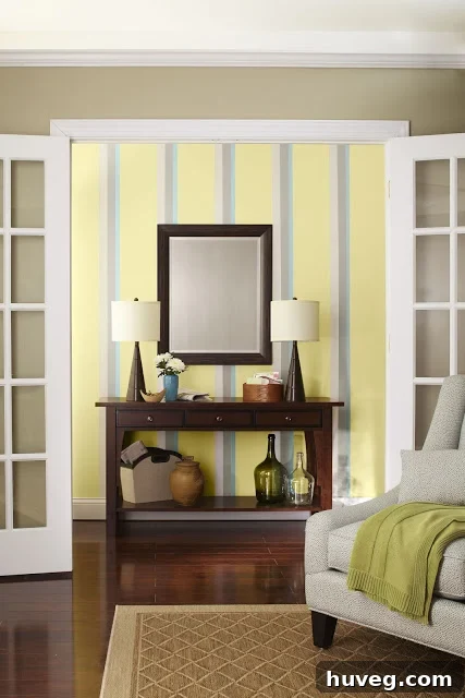 Ombre painted wall effect in an outdoor setting