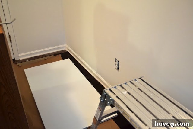 The finished study room with navy and the perfectly matched white walls, looking harmonious.