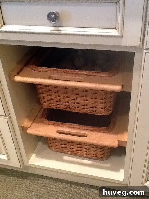 Built in produce baskets