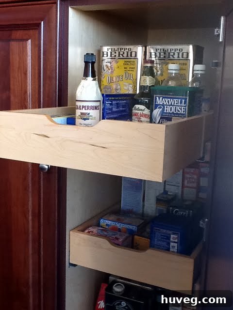 Pull-out drawers in pantry