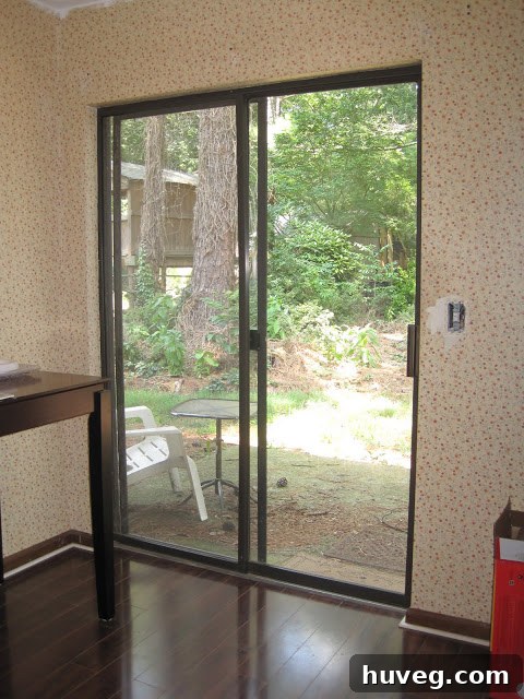 Sliding patio doors in a home, highlighting the need for privacy