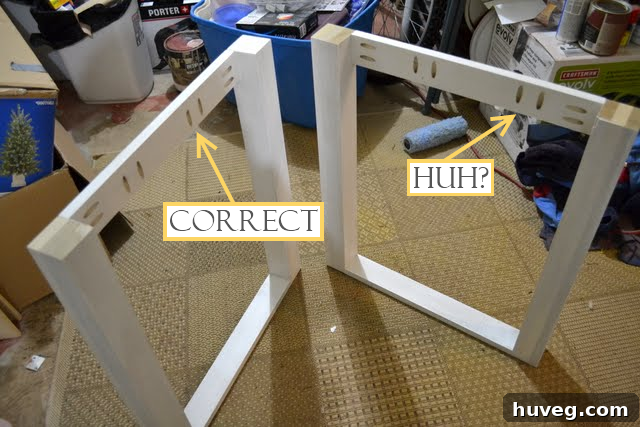 Incorrectly drilled pocket holes on a desk frame