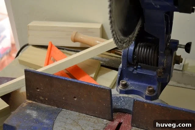 Close-up of a wood piece, possibly showing a cut line or finished edge