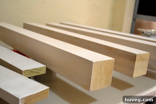 All components of the DIY desk cut, sanded, and primed after the first day