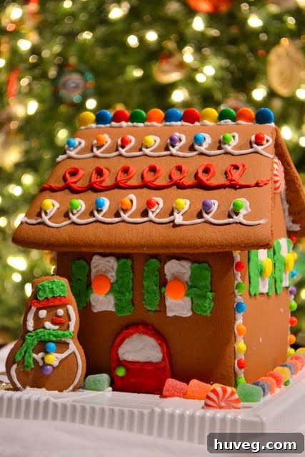 Working on a Winter Wonderland Gingerbread House