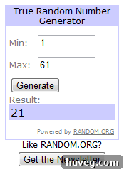 Number generator graphic signifying a winner has been chosen