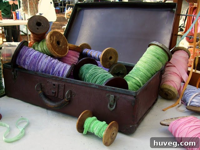 Rows of vintage furniture and antique collectibles displayed outdoors