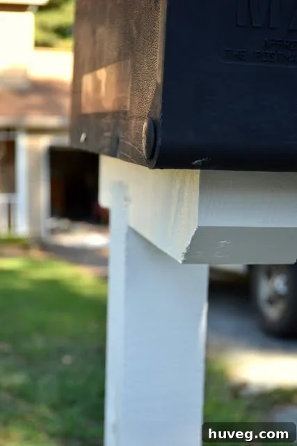 Cedar mailbox post before painting