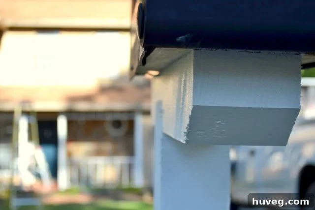 Newly installed and painted mailbox
