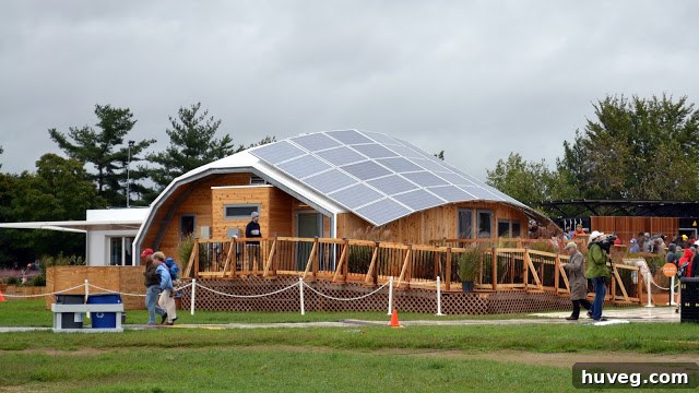 A cutting-edge solar-powered house on display at the Solar Decathlon event in Washington D.C.