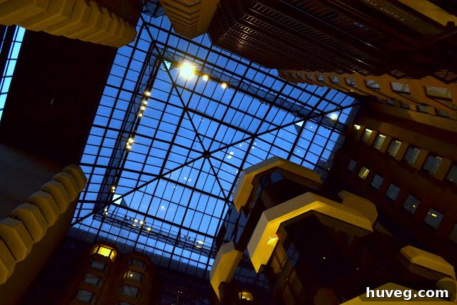 Ornate and elegant hotel ceiling, capturing a final aesthetic detail before departure