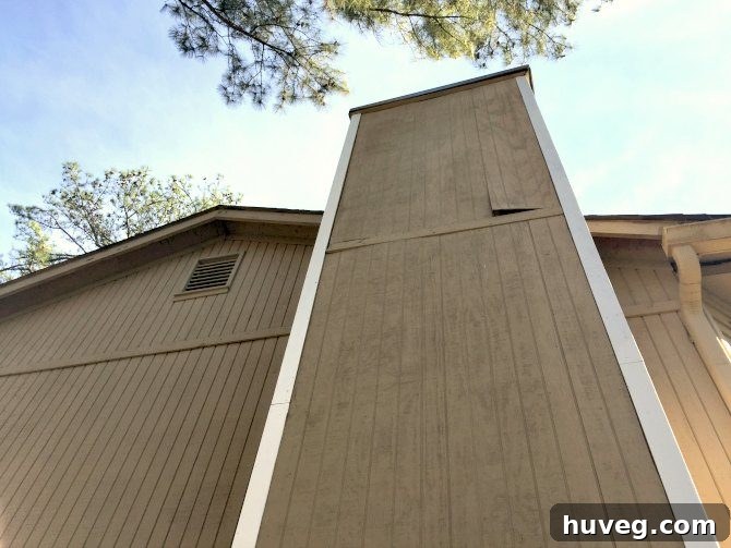 Winter damage on chimney