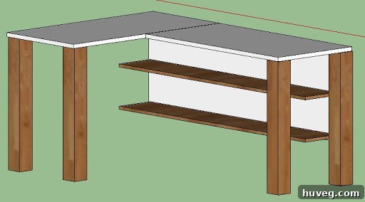 New Google Sketch-Up Craft Studio Desk Design