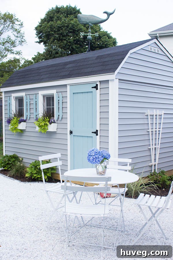 Charming Coastal She Shed for Garden Storage
